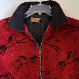 Tsunami Fleece Jacket Horses Aztec Western Jacket Rare Color Southwestern